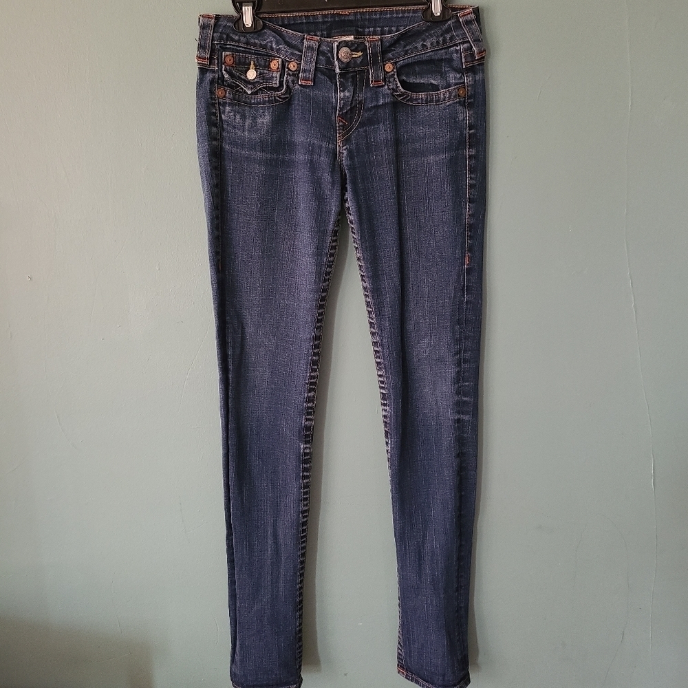 True Religion Jodie Dark/Medium Wash Skinny Jeans Size 28